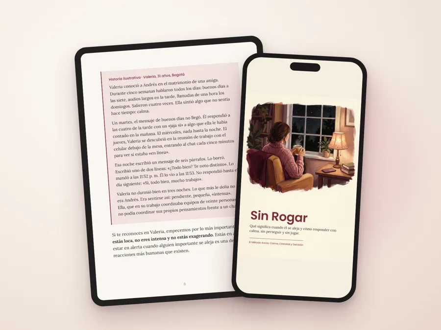 El ebook Sin Rogar en tablet y celular